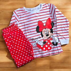 Minnie Mouse Girls 5T Pajama Set – Long Sleeve Top & Red Polka Dot Pants